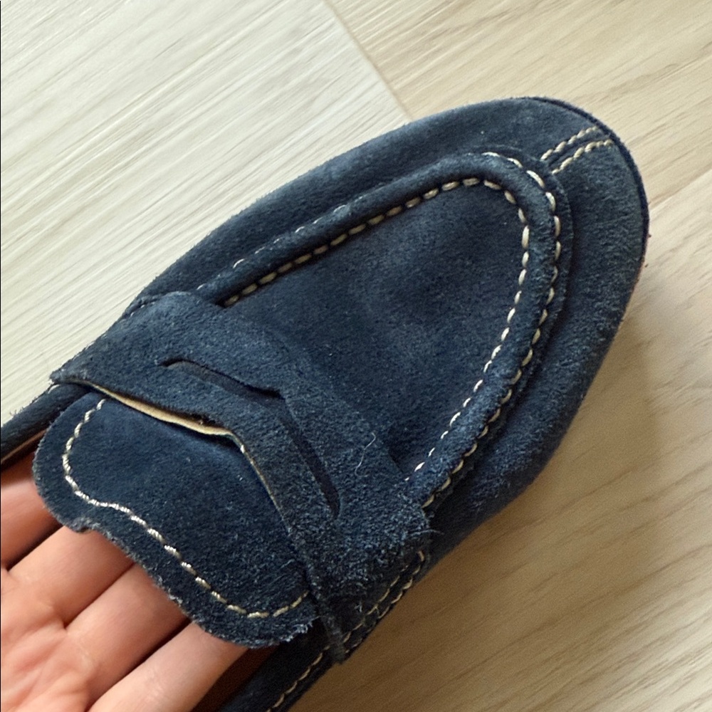 Prada Women's Navy Suede Loafers - Picture 7 of 13